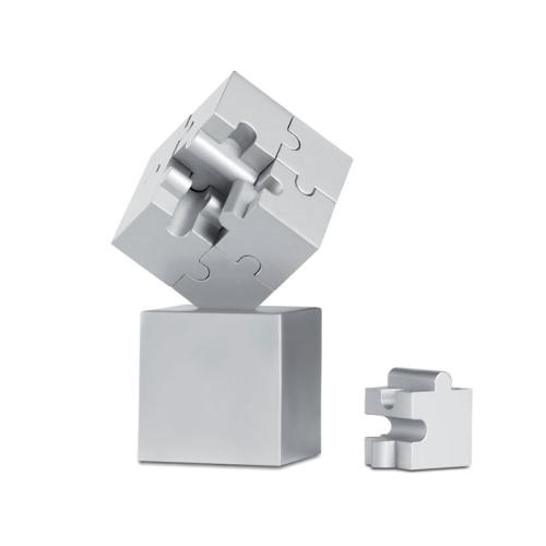 Metalen 3D puzzel Kubzle mat zilver