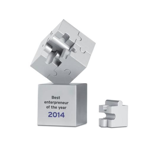 Metalen 3D puzzel Kubzle mat zilver