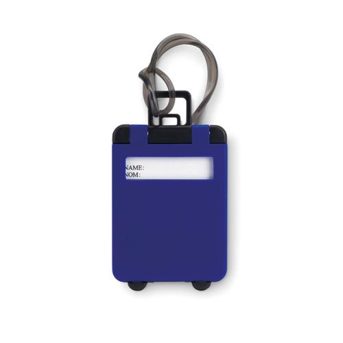 Kunststof bagagelabel Traveller royal blue