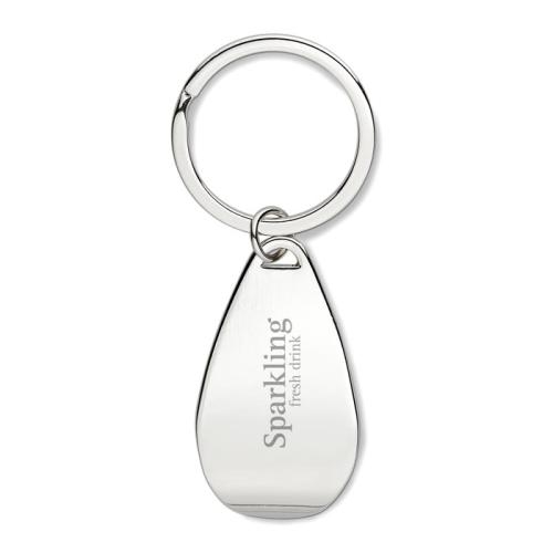 Sleutelhanger met opener Handy glanzend zilver