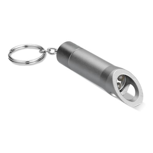 Metalen sleutelhanger met LED Litop donkergrijs