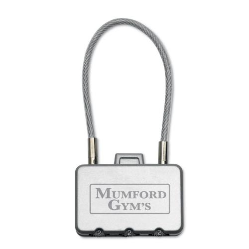 Kofferslot Threecode mat zilver