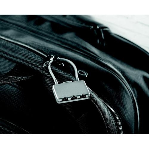 Kofferslot Threecode mat zilver