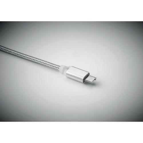Sleutelhanger met oplaadkabel zilver