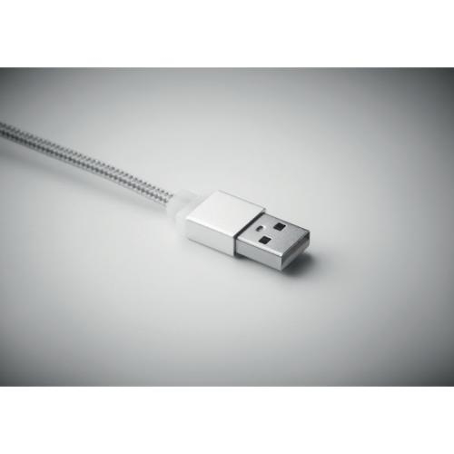 Sleutelhanger met oplaadkabel zilver