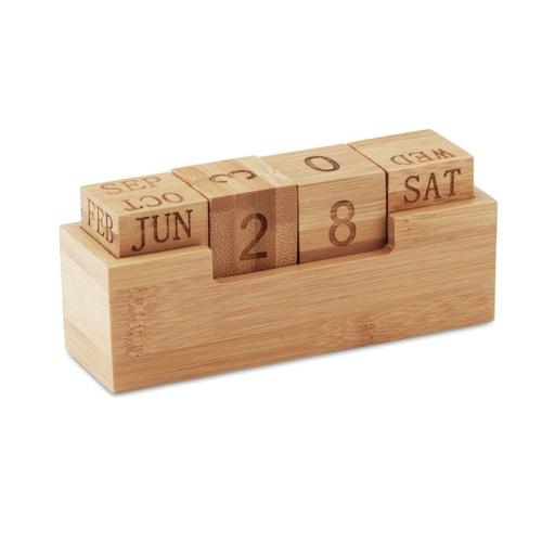 Bureaukalender bamboo hout