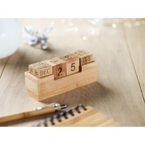 Bureaukalender bamboo hout