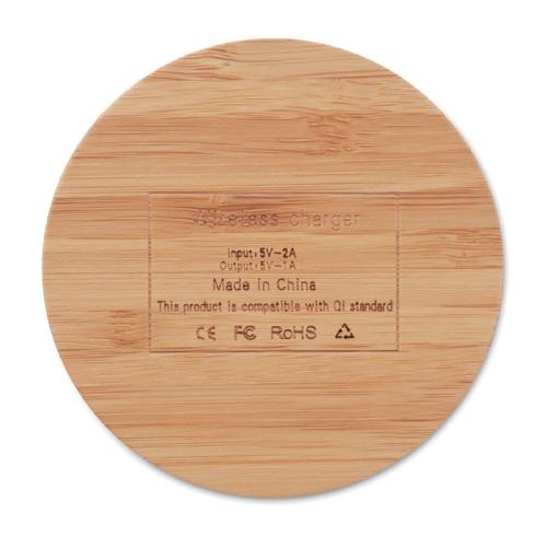 Draadloze oplader bamboe rond hout