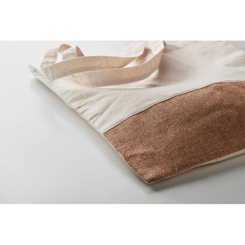 Boodschappentas met jute beige