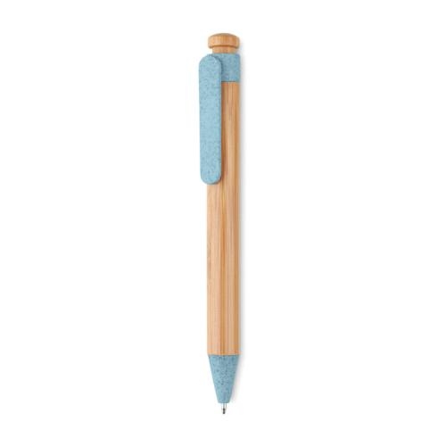 Balpen van bamboe tarwe blauw