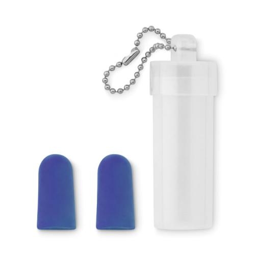 Gekleurde oordopjes in koker blauw