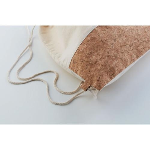 Rugzak van twill katoen en kurk beige