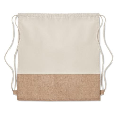 Rugzak met katoen en jute beige