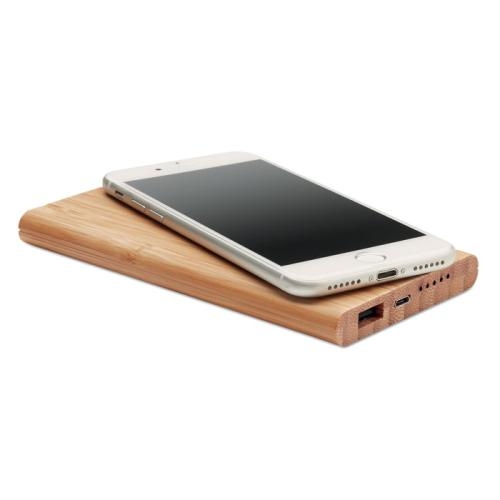 Draadloze bamboe powerbank Arena hout