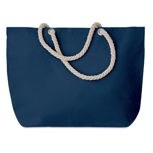 Strandtas met touw handvatten Menorca blauw