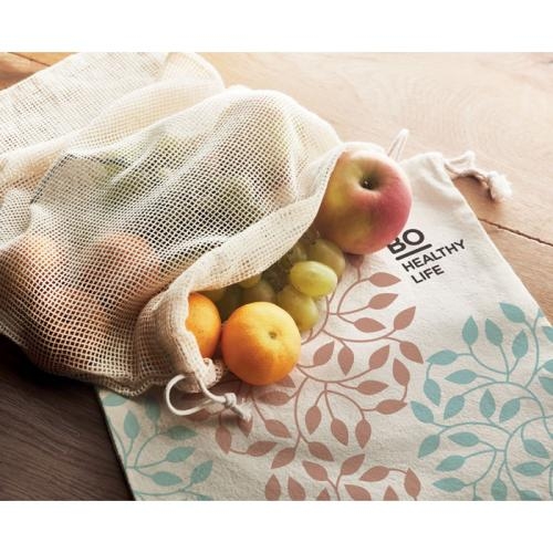 Katoenen groente en fruittas Veggie beige
