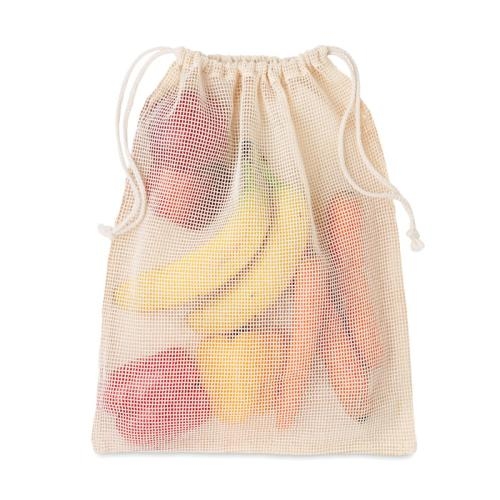 Katoenen groente en fruittas Veggie beige