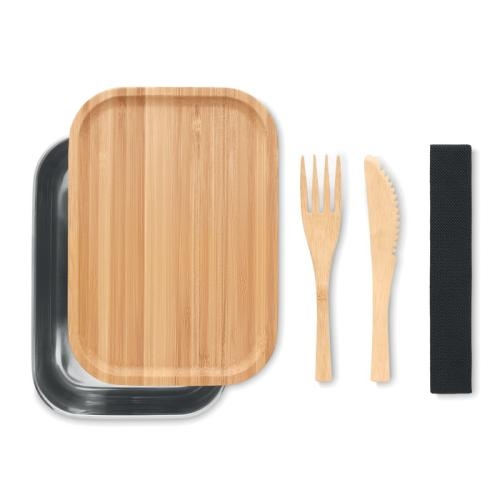 RVS Lunchbox 600 ml Savanna hout