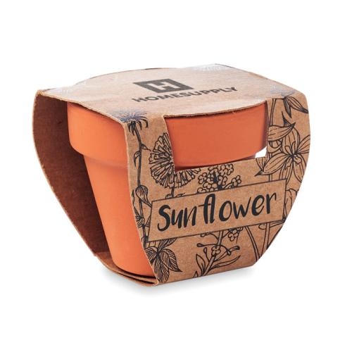 Potje Zonnebloem Sunflower hout
