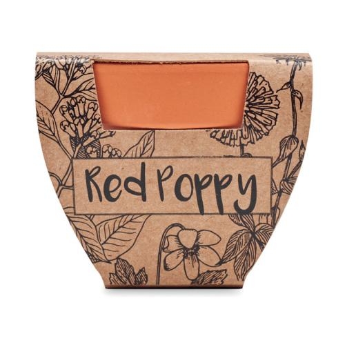Potje Klaproos Red poppy hout