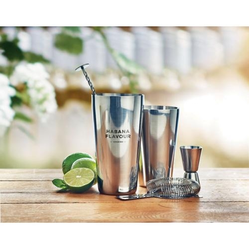Cocktailset Boston glanzend zilver