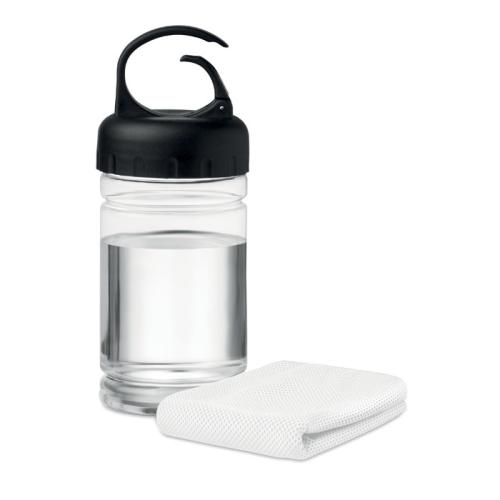 Drinkfles met handdoek Fris wit
