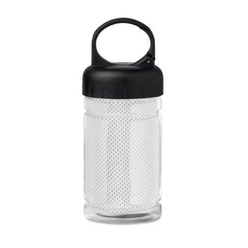 Drinkfles met handdoek Fris wit
