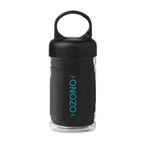 Drinkfles met handdoek Fris zwart