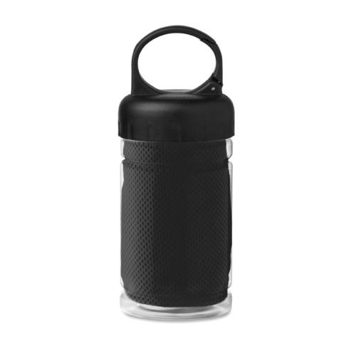 Drinkfles met handdoek Fris zwart