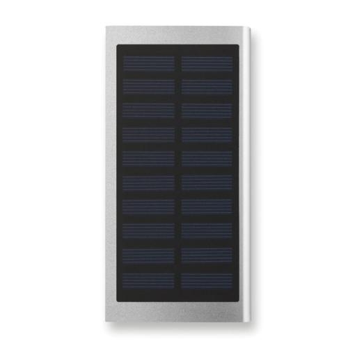 Solar powerbank powerflat 8.000 mAh mat zilver