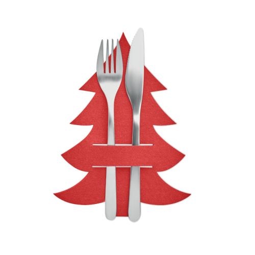 Vilten bestekhouder Treesguard rood