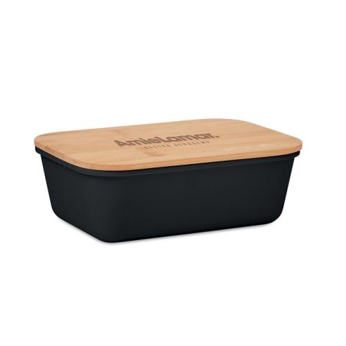 Lunchbox bamboe deksel Thursday zwart