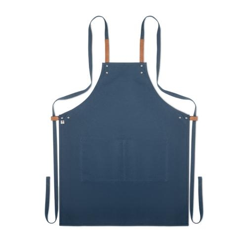 Organische katoenen schort Pure colour blauw