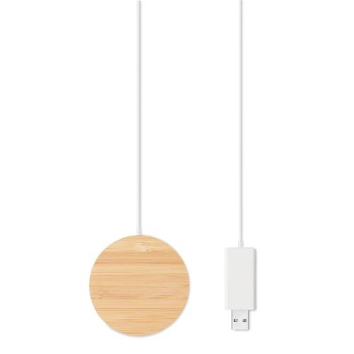 Magnetische draadloze oplader bamboe hout