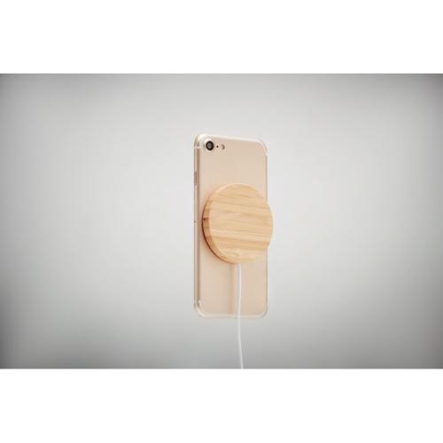 Magnetische draadloze oplader bamboe hout