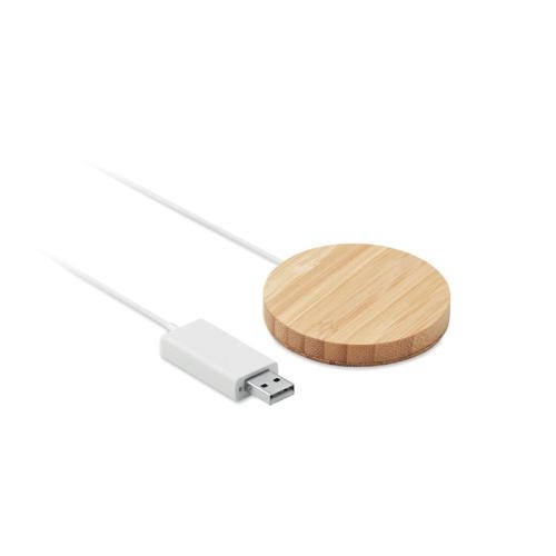 Magnetische draadloze oplader bamboe hout