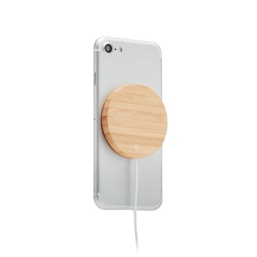 Magnetische draadloze oplader bamboe hout