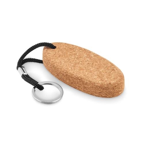 Drijvende sleutelhanger van kurk Boat zwart