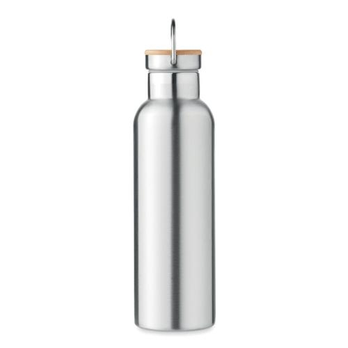 Dubbelwandige drinkfles 750ml Helsinki med mat zilver