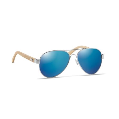 Bamboe zonnebril met hoesje Honiara blauw