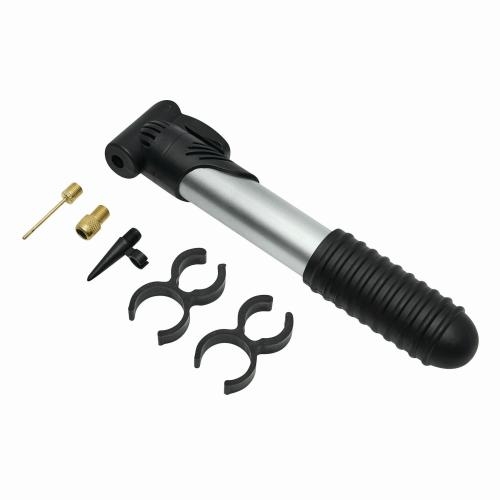 Mini fietspomp zilver/zwart