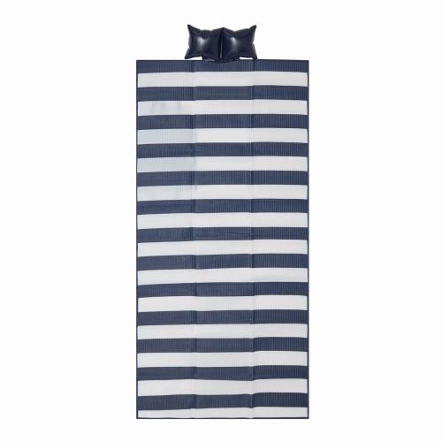 Uitvouwbare strandtas wit/blauw