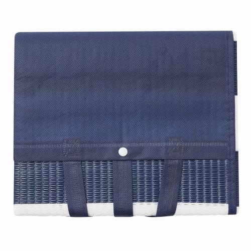 Uitvouwbare strandtas wit/blauw