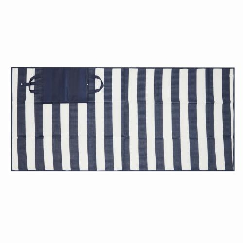 Uitvouwbare strandtas wit/blauw