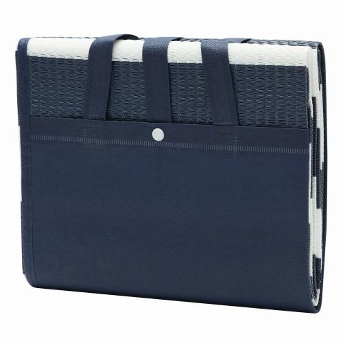 Uitvouwbare strandtas wit/blauw