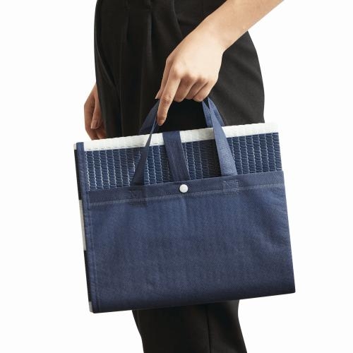 Uitvouwbare strandtas wit/blauw