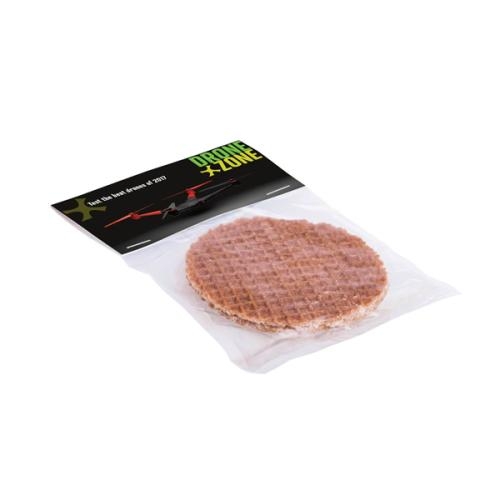 Stroopwafel met kopkaartje transparant