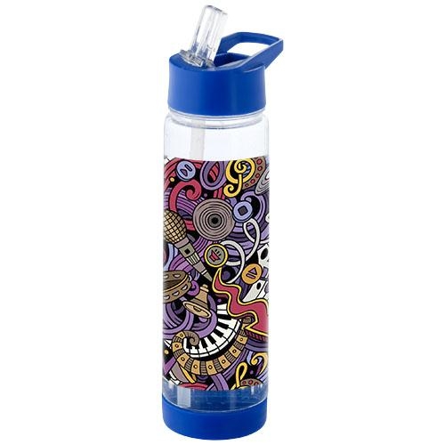 Tuttifrutti fles met infuser blauw