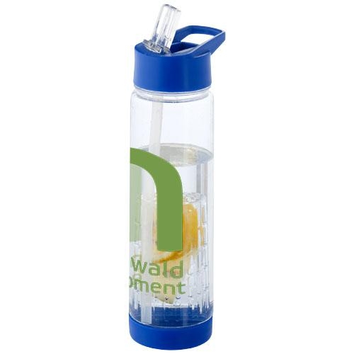 Tuttifrutti fles met infuser blauw