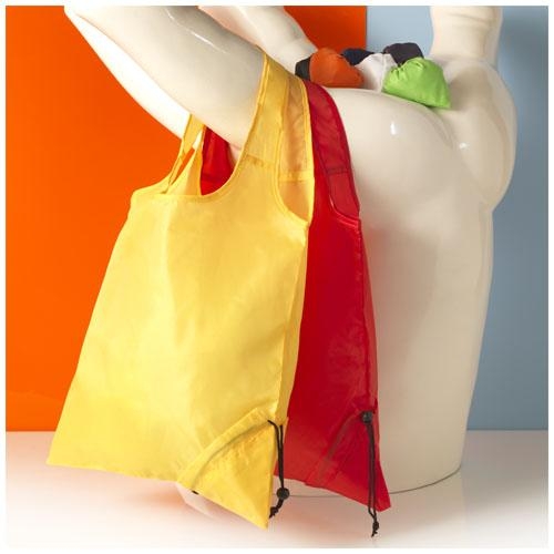 Bungalow opvouwbare polyester boodschappentas geel